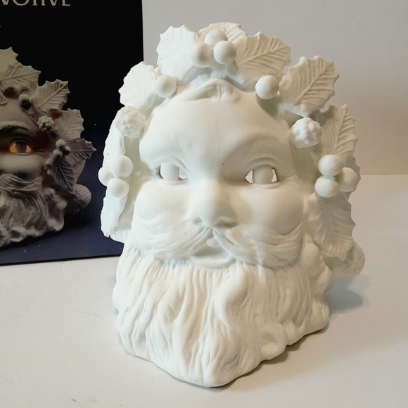 Old World Santa Christmas Decor Silvestri White Bone China Large Candle Votive - Picture 2 of 11